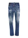 Dsquared2 Distressed Straight-leg Jeans In Dark Blue