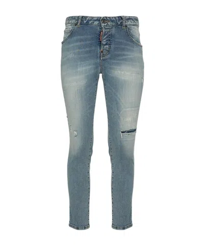 Dsquared2 Distressed Skinny Jeans In Gray