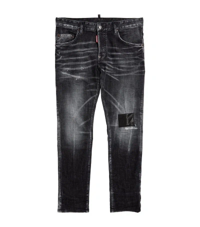 Dsquared2 Distressed Skinny Skater Jeans In Grey