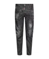 Dsquared2 Distressed Slim-cut Jeans In Black