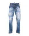 Dsquared2 Distressed Slim-cut Jeans In Blue