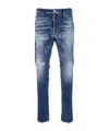 Dsquared2 Cool Guy Blue Five-pocket Jeans With Logo Patch In Stretch Cotton Denim Man In Blue