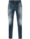 Dsquared2 'cool Guy' Blue Five-pocket Jeans With Logo Patch In Navy Blue