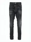 Dsquared2 Distressed Slim Fit Denim Pants In Black