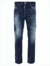 Dsquared2 Distressed Slim Fit Denim Pants In Blue