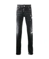 Dsquared2 Distressed Slim-fit Jeans In Black