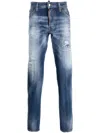 Dsquared2 Distressed Slim-fit Jeans In Blue