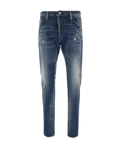 Dsquared2 Distressed Slim-fit Jeans In Blue