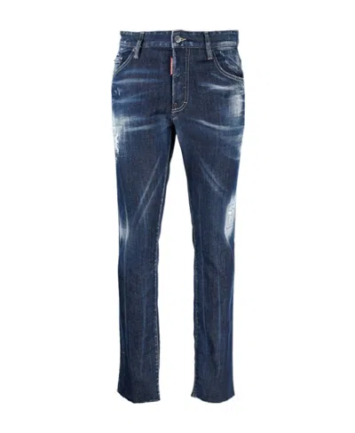 Dsquared2 Distressed Slim-fit Jeans In Blue