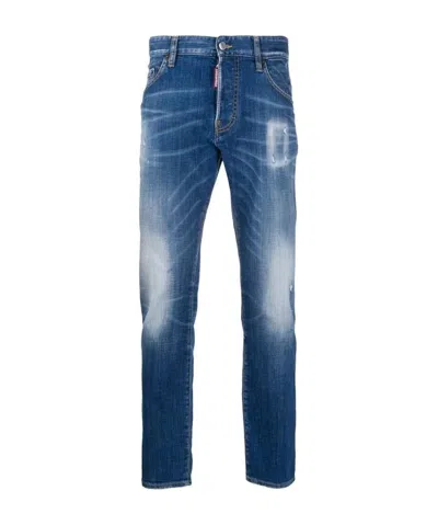 Dsquared2 Distressed Slim-fit Jeans In Blue