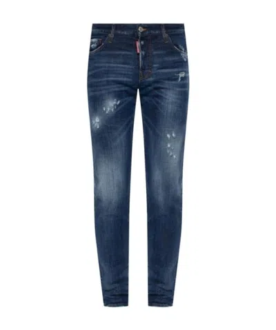 Dsquared2 Distressed Slim-fit Jeans In Blue