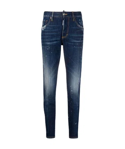 Dsquared2 Distressed Slim-fit Jeans In Blue