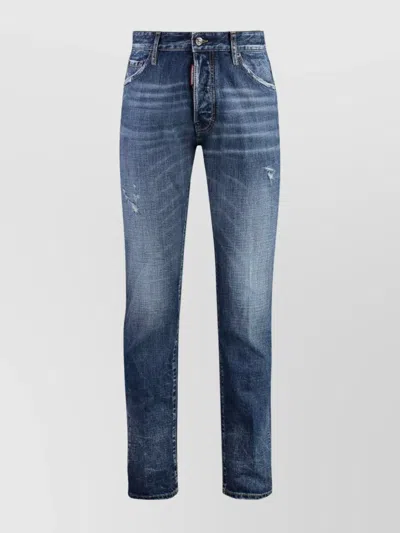 DSQUARED2 DISTRESSED SLIM FIT JEANS WITH BELT LOOPS