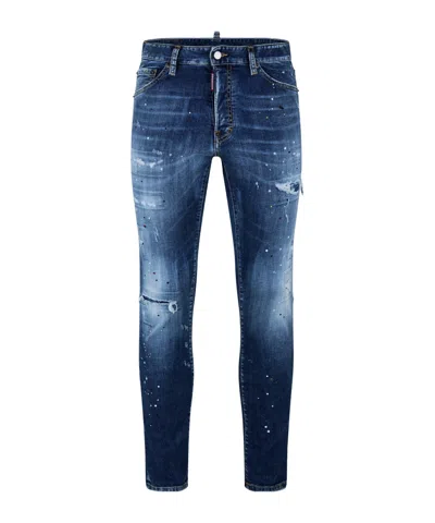 Dsquared2 Distressed Slimfit Jeans In Blue