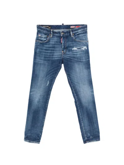 Dsquared2 Distressed Slim-fit Jeans In Blue