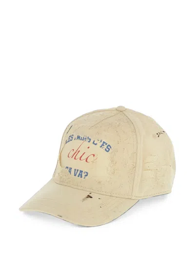 Dsquared2 Distressed Slogan-print Baseball Cap In Neutral