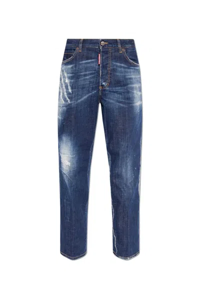 Dsquared2 Distressed Straight In Blue