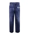 Dsquared2 Five Pocket Distressed Washed Trousers In Blue