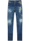 Dsquared2 Distressed Straight Jeans In Blue