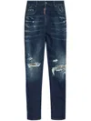 Dsquared2 Distressed Straight Jeans In Blue