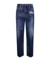 Dsquared2 Five Pocket Distressed Washed Trousers In Blue