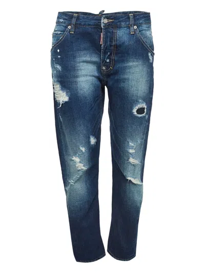 Pre-owned Dsquared2 Distressed Straight-leg Jeans