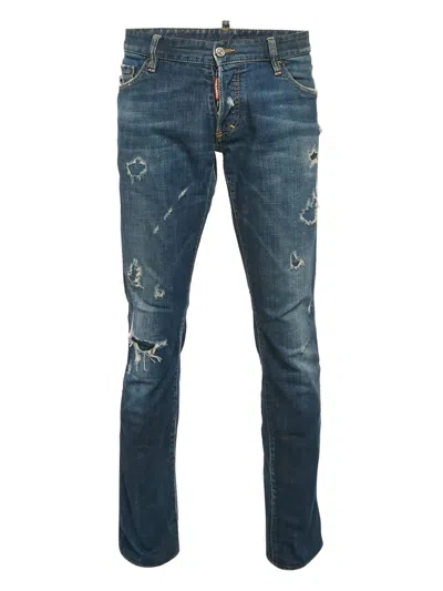 Pre-owned Dsquared2 Distressed Straight-leg Jeans