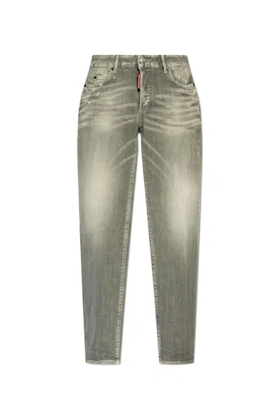 Dsquared2 Distressed Straight-leg Jeans In Green