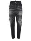 Dsquared2 Distressed Straight-leg Jeans In Black