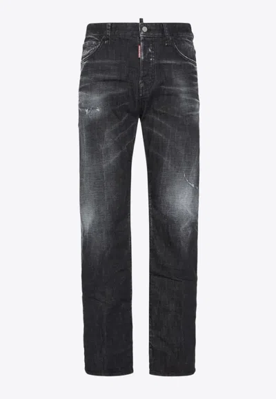 DSQUARED2 DISTRESSED STRAIGHT-LEG JEANS