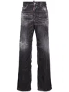 Dsquared2 Distressed Straight-leg Jeans In Black