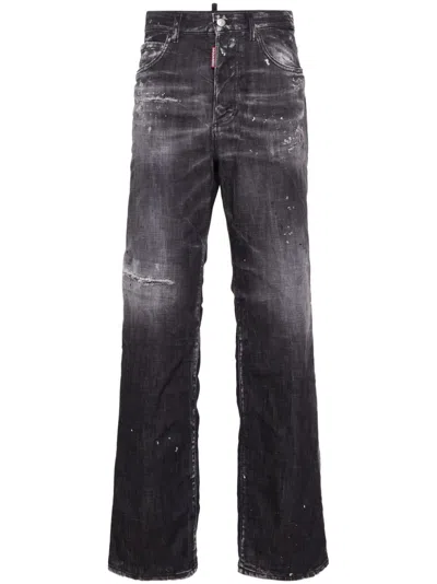 DSQUARED2 DISTRESSED STRAIGHT-LEG JEANS