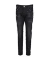 Dsquared2 Distressed Straight Leg Jeans In Black