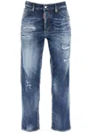 Dsquared2 Distressed High-waisted Jeans In Blu Denim