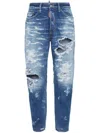 Dsquared2 Distressed Straight-leg Jeans In Blue