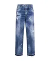 Dsquared2 Distressed Straight-leg Jeans In Blue