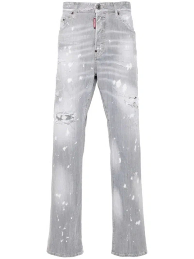 Dsquared2 Distressed Straight-leg Jeans In White