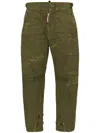 Dsquared2 Military Overdyed Twill Wide Pants In Green