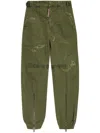 Dsquared2 Logo Patch Distressed Cargo Pants In Green