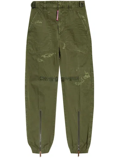 DSQUARED2 DISTRESSED STRAIGHT-LEG TROUSERS