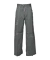 Dsquared2 Distressed Straight-leg Trousers In Sage Green