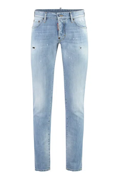 Dsquared2 Stretch Cotton Jeans In Denim