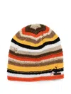 Dsquared2 Distressed Striped Beanie Hat In Multi