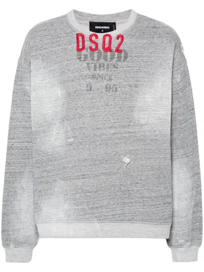 Dsquared2 Distressed Sweatshirt In Grau