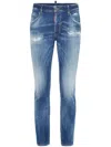 Dsquared2 Tapered-hose Im Distressed-look In Blau