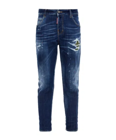 Dsquared2 Distressed Teddy Jeans In Blue