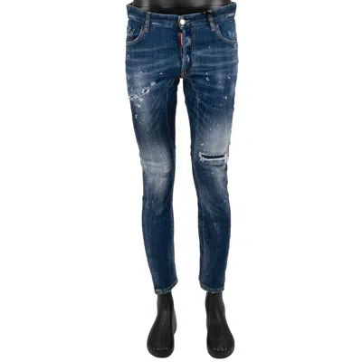 Pre-owned Dsquared2 Distressed Tidy Biker Jean Dan Dean Jeans Trousers Skinny Blue 13652