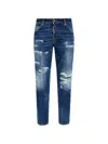 Dsquared2 Distressed Trousers In Blue