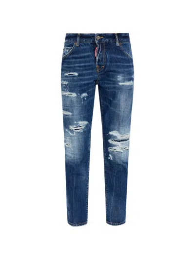 Dsquared2 Distressed Trousers In Blue