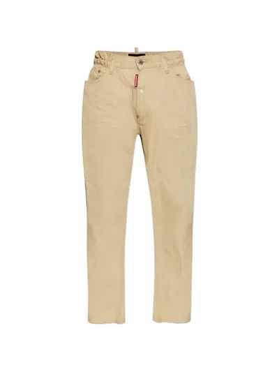 Dsquared2 Distressed Trousers In Neutral